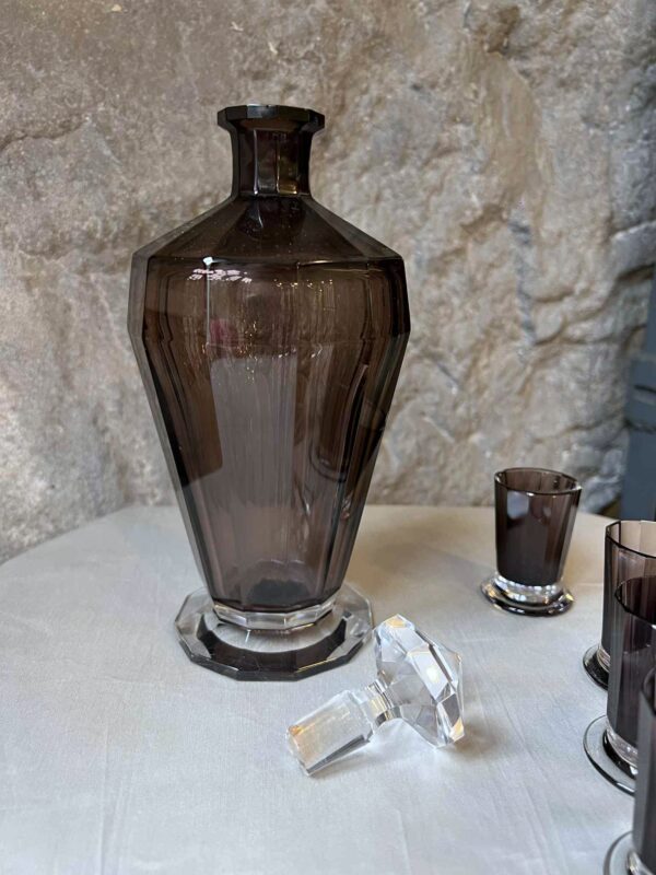 VAL SAINT LAMBERT Carafe à liqueur et 6 gobelets en cristal Montmartre – Image 2