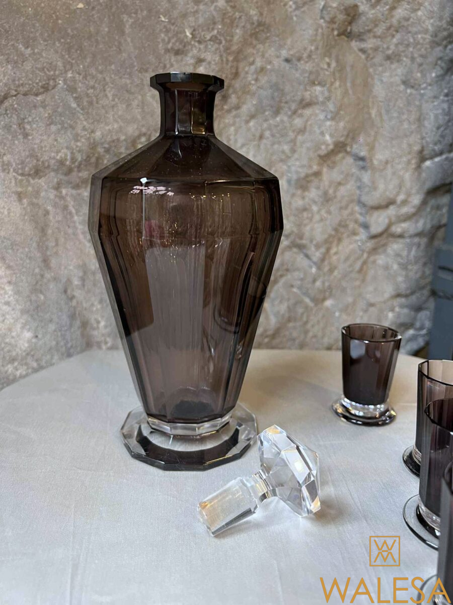 VAL SAINT LAMBERT Carafe à liqueur et 6 gobelets en cristal Montmartre – Image 2