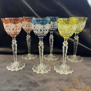 Cristal du Val Saint Lambert - 6 verres à vin modèle Verrept.