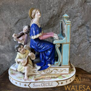 Sainte Cécile - Groupe en porcelaine Achille-Bloch Paris