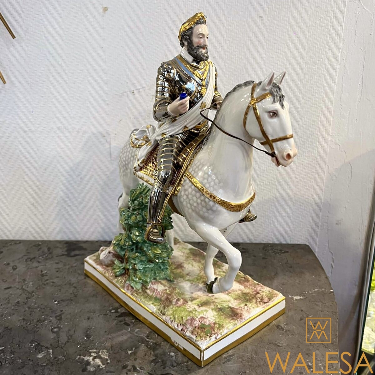 Achille-Bloch Paris Porcelaine Statue équestre du roi de France Henri IV – Image 9