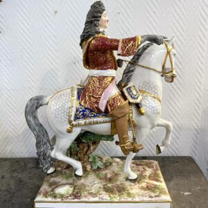 Achille-Bloch Paris Porcelaine Statue équestre du roi de France Louis XV