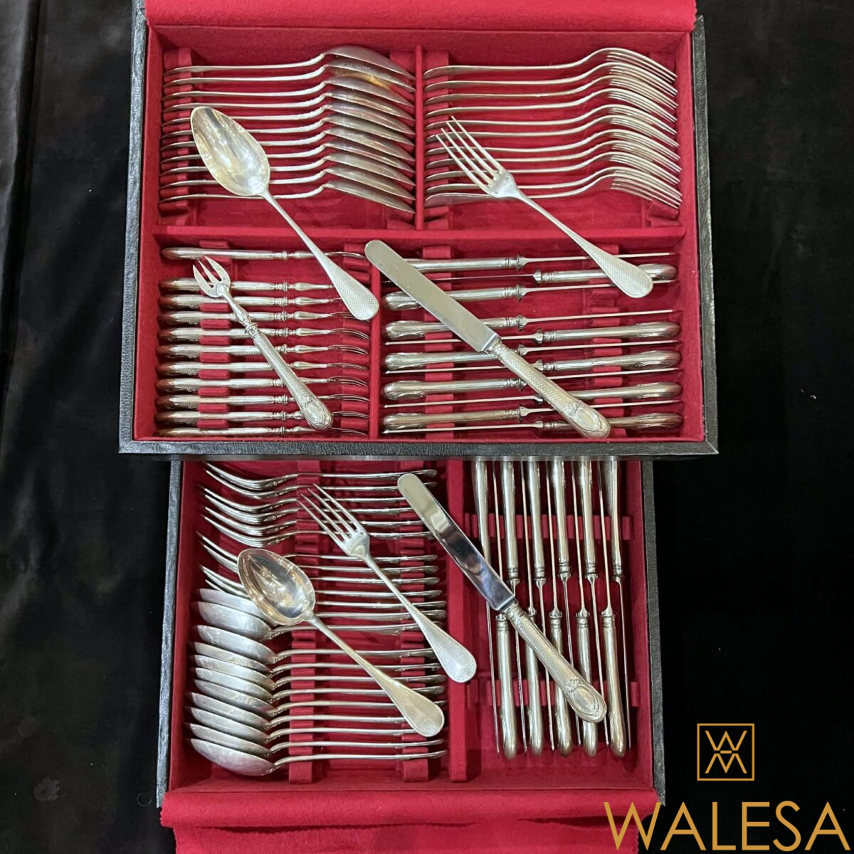 France ménagère de couverts de table en argent massif 84 pièces