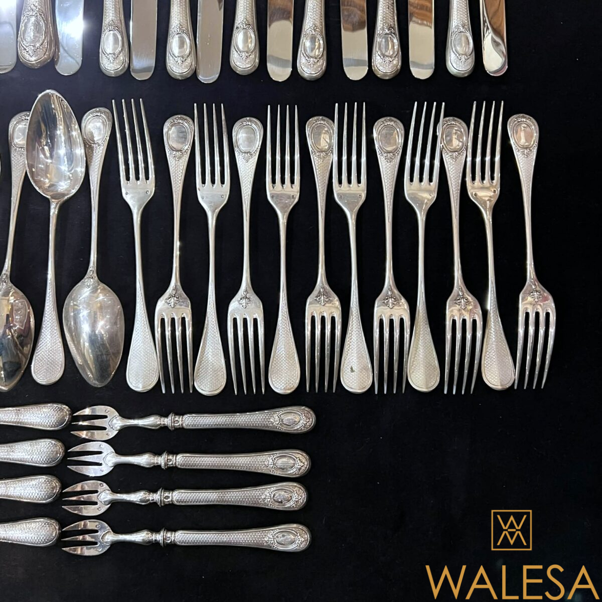 France ménagère de couverts de table en argent massif 84 pièces – Image 6