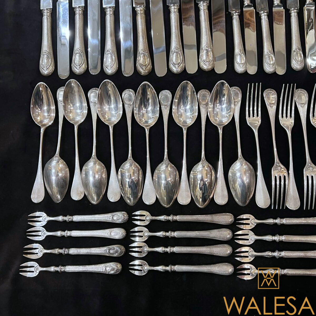 France ménagère de couverts de table en argent massif 84 pièces – Image 7