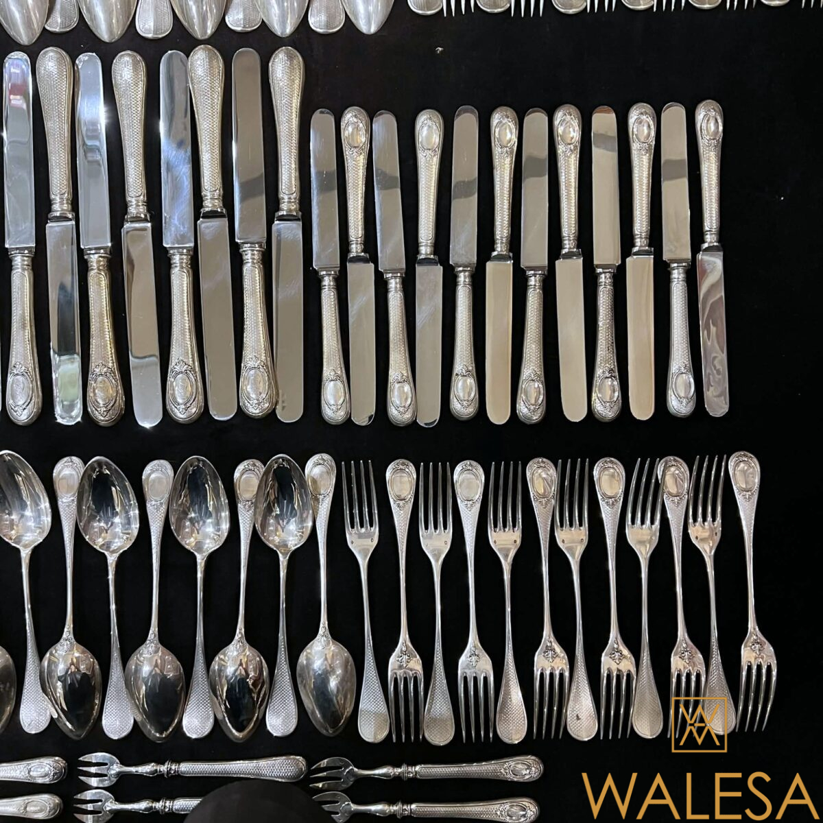 France ménagère de couverts de table en argent massif 84 pièces – Image 9