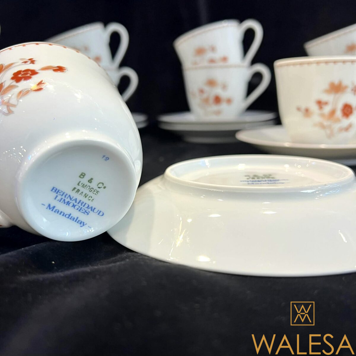 Limoges Bernardaud modèle Mandalay service à dîner et à dessert en porcelaine – Image 10