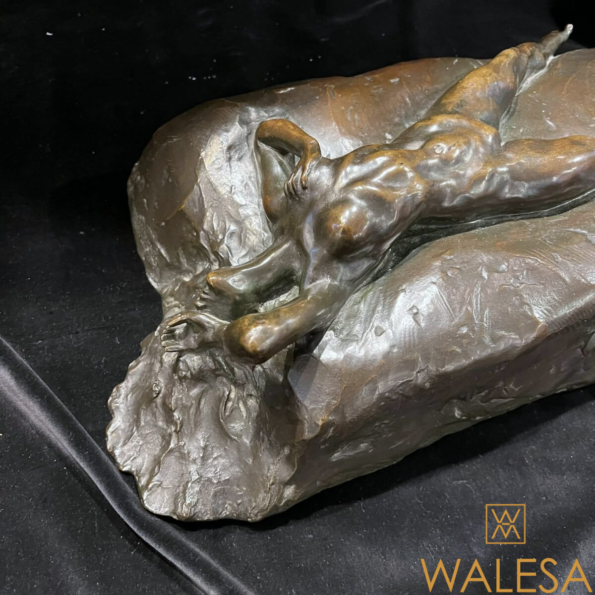 Maurice GUIRAUD-RIVIERE « femme nue allongée » sculpture en bronze – Image 7