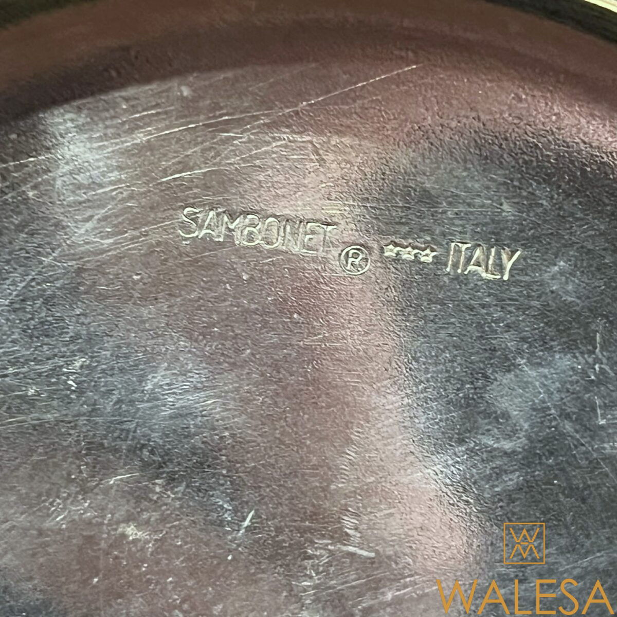 SAMBONET - Italie - paire de flambeaux-bougeoirs en métal argenté – Image 6