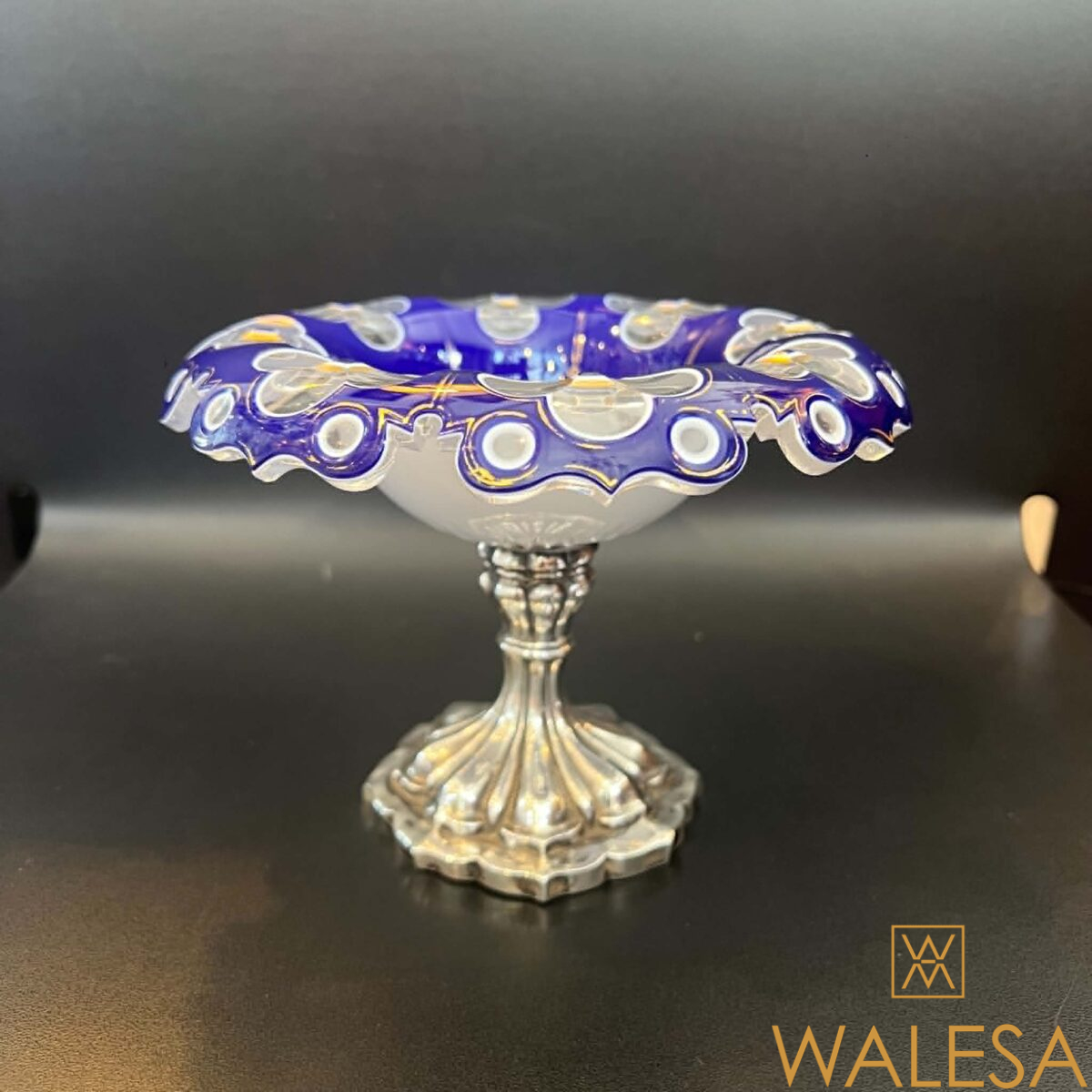 Coupe présentoir en cristal overlay