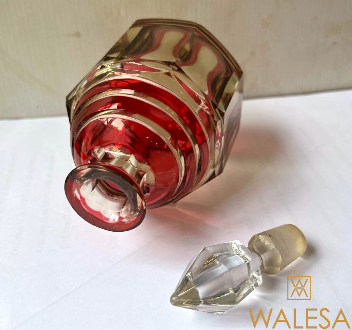 Val Saint Lambert Art Déco (1925-1930) Flacon à parfum en cristal – Image 6