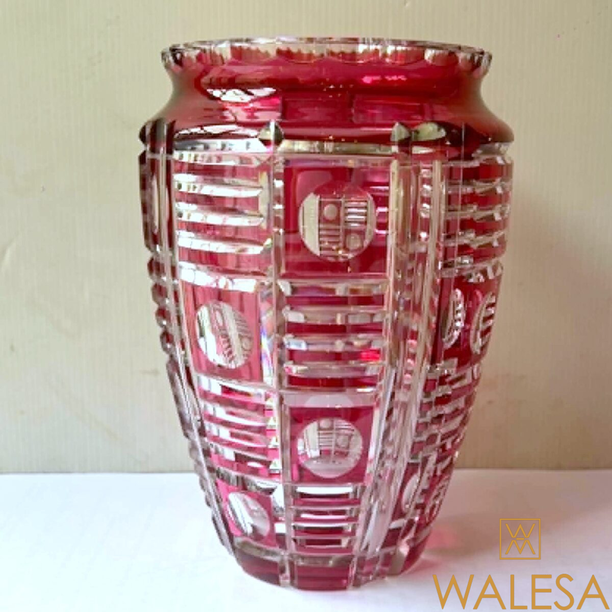 Val Saint Lambert Art Déco (1925-1930) Vase en cristal