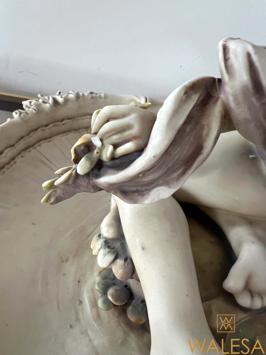 Amphora Austria - Coupe- vide-poches en biscuit de porcelaine polychrome – Image 9