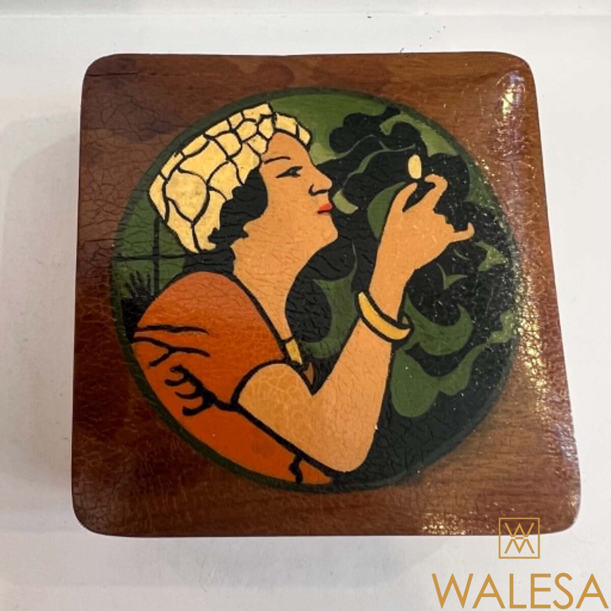Boîte en bois de Spa - rare décor Art-Deco – Image 3