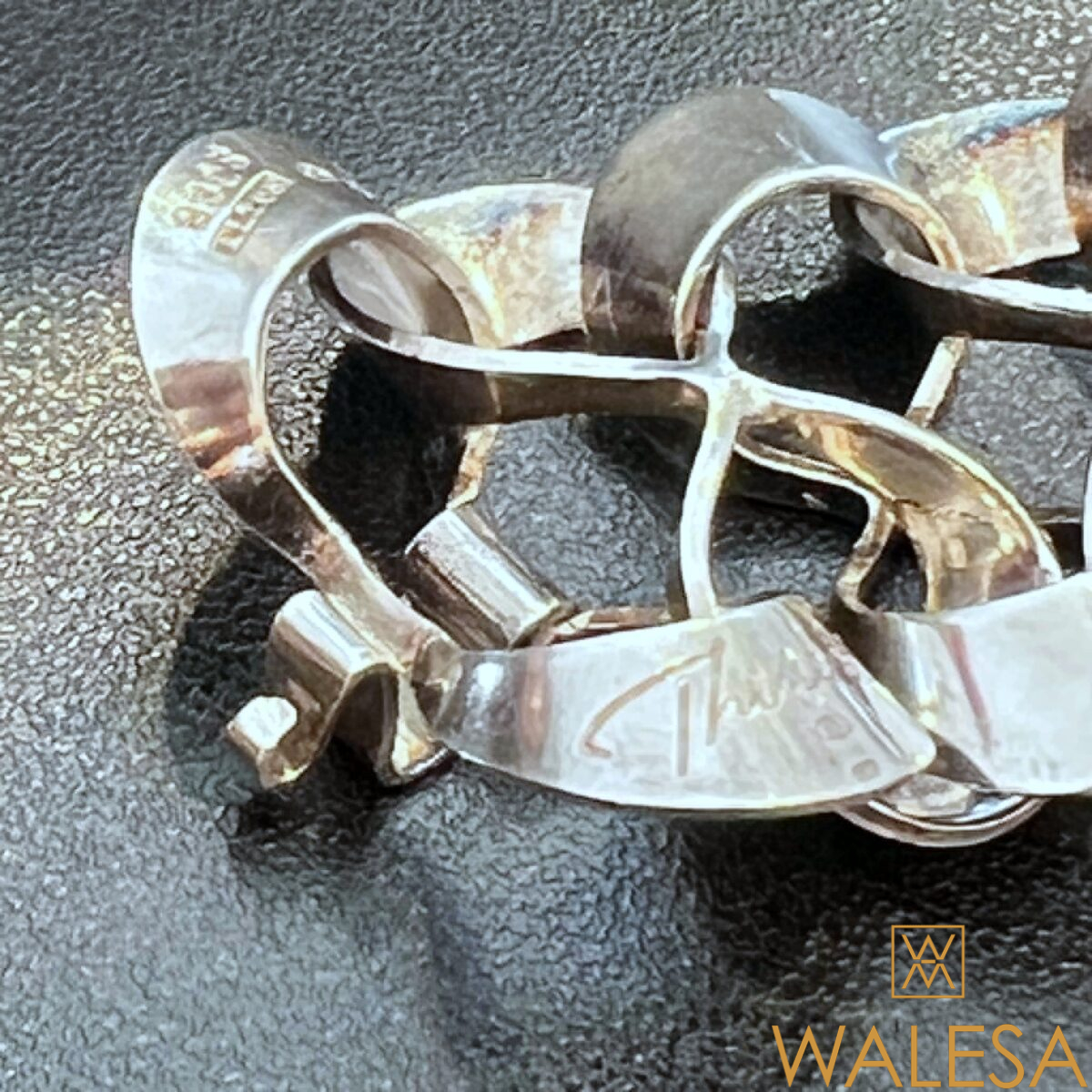 Bracelet moderniste en argent massif ALTON Theresia HVORSLEV Suède 1970 – Image 8