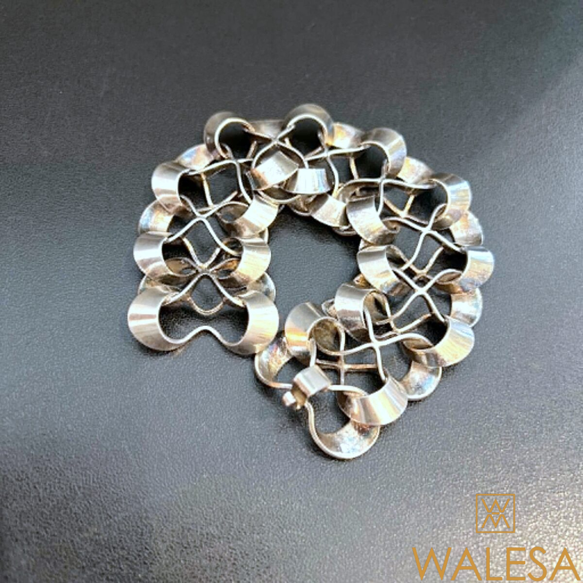 Bracelet moderniste en argent massif ALTON Theresia HVORSLEV Suède 1970 – Image 4