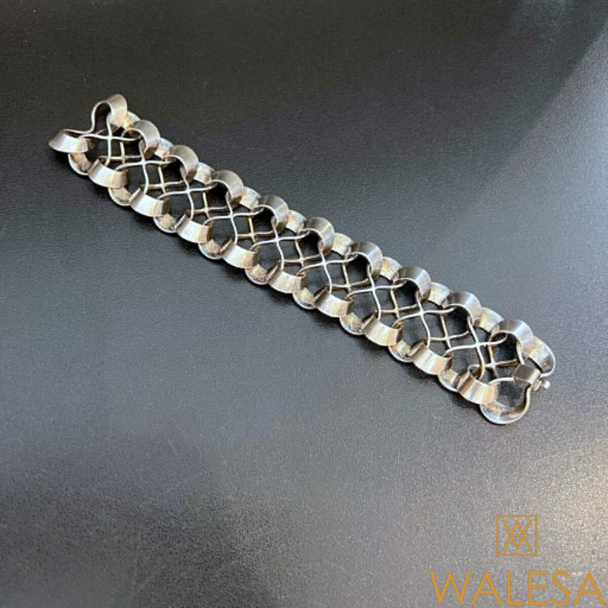 Bracelet moderniste en argent massif ALTON Theresia HVORSLEV Suède 1970 – Image 2