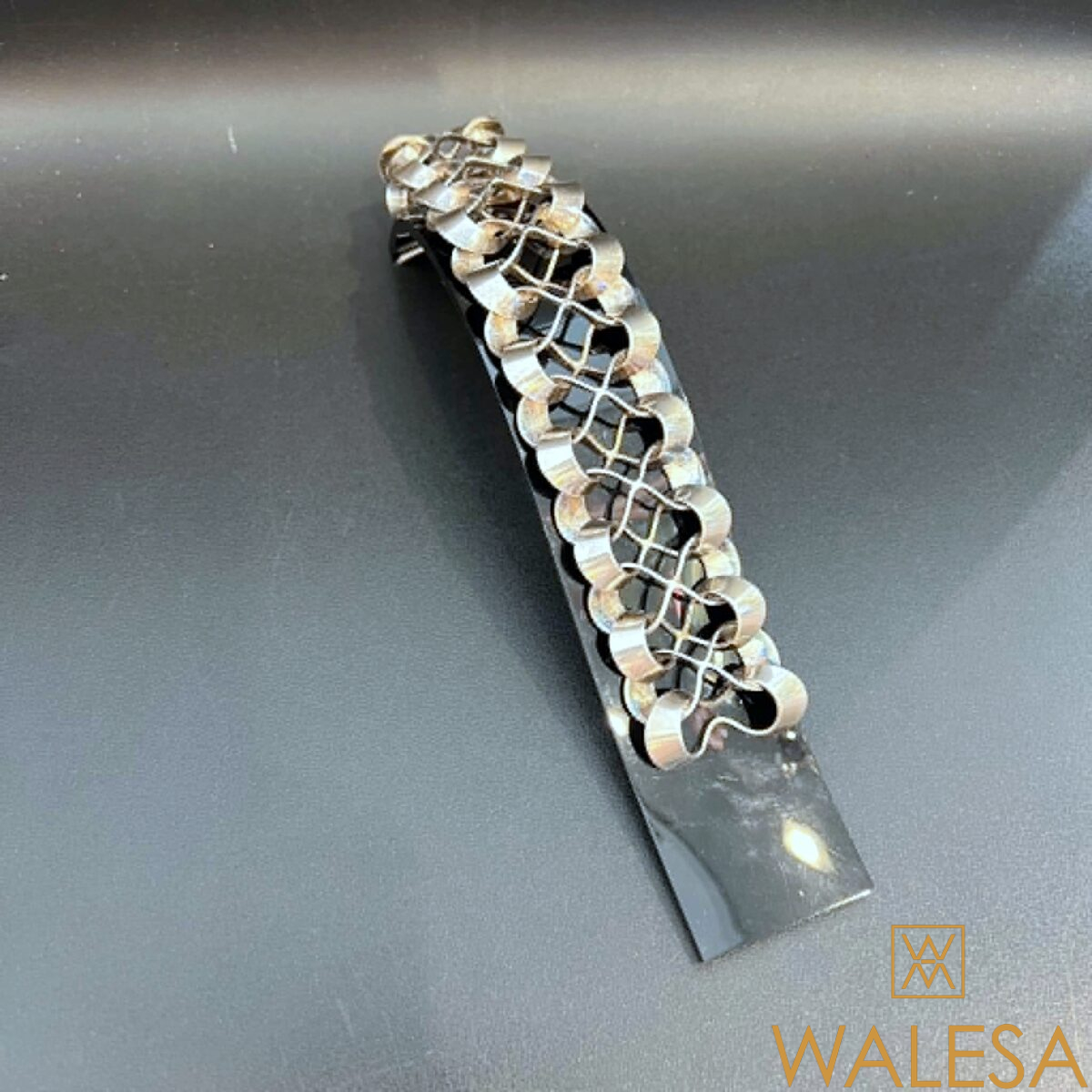 Bracelet moderniste en argent massif ALTON Theresia HVORSLEV Suède 1970 – Image 3