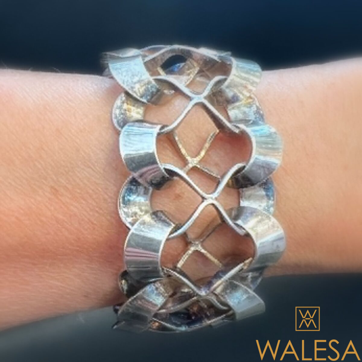 Bracelet moderniste en argent massif ALTON Theresia HVORSLEV Suède 1970 – Image 9