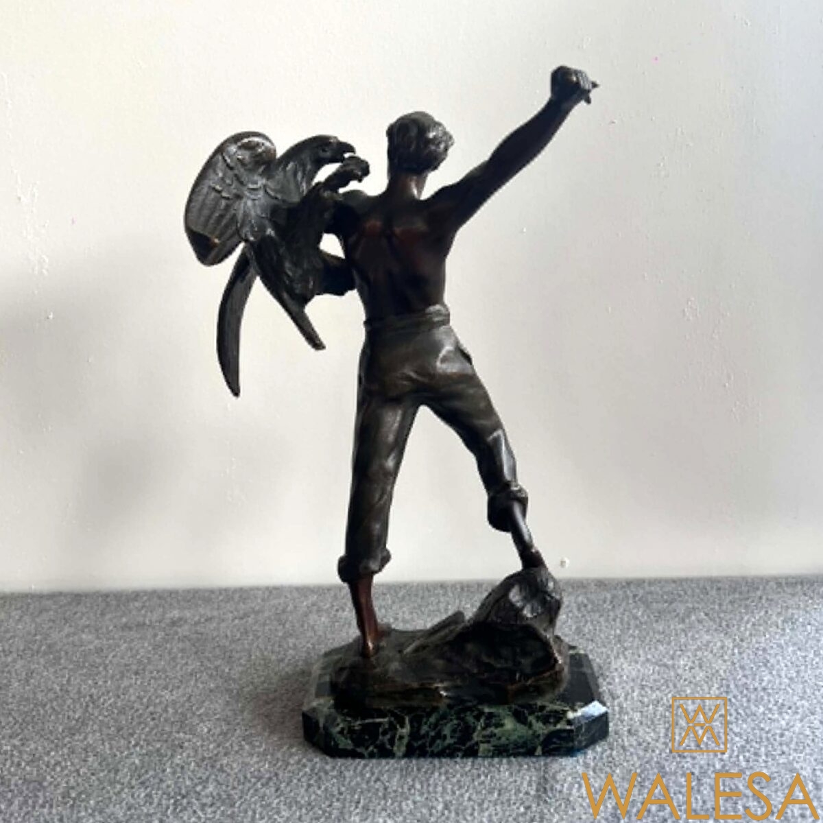 Charles LEMOINE bronze “L’Homme a l’Aigle” – Image 3