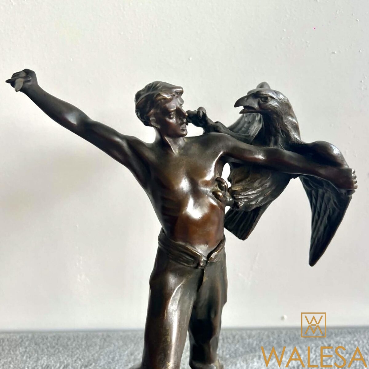 Charles LEMOINE bronze “L’Homme a l’Aigle” – Image 9
