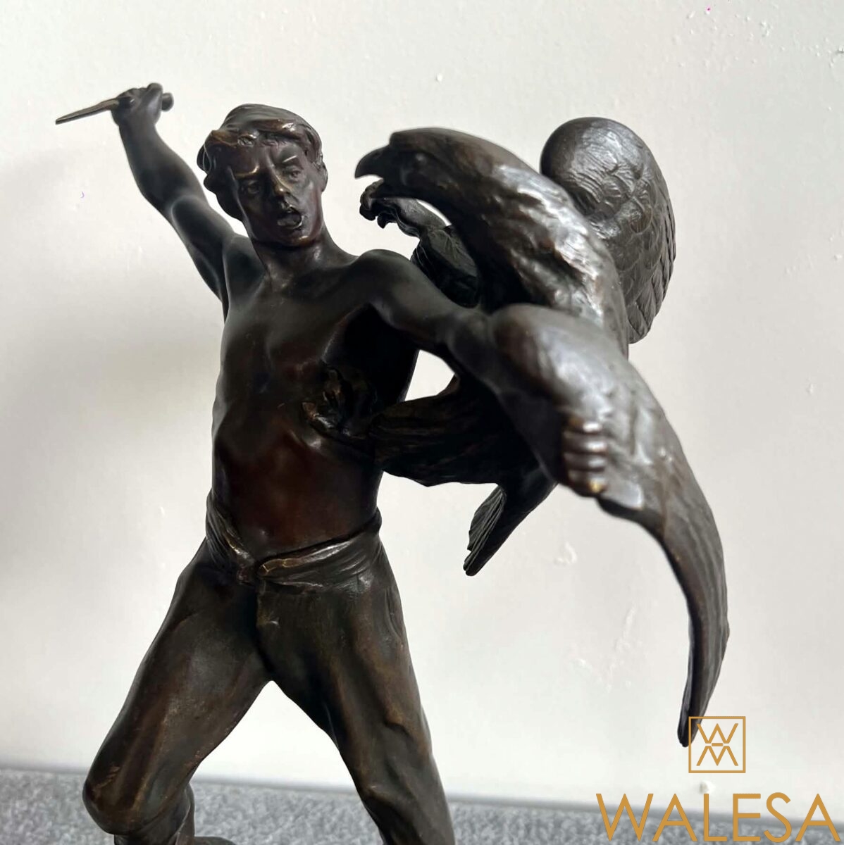 Charles LEMOINE bronze “L’Homme a l’Aigle” – Image 8