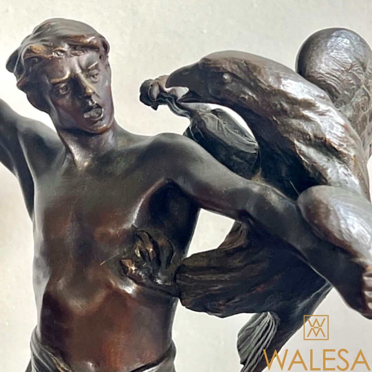 Charles LEMOINE bronze “L’Homme a l’Aigle” – Image 4