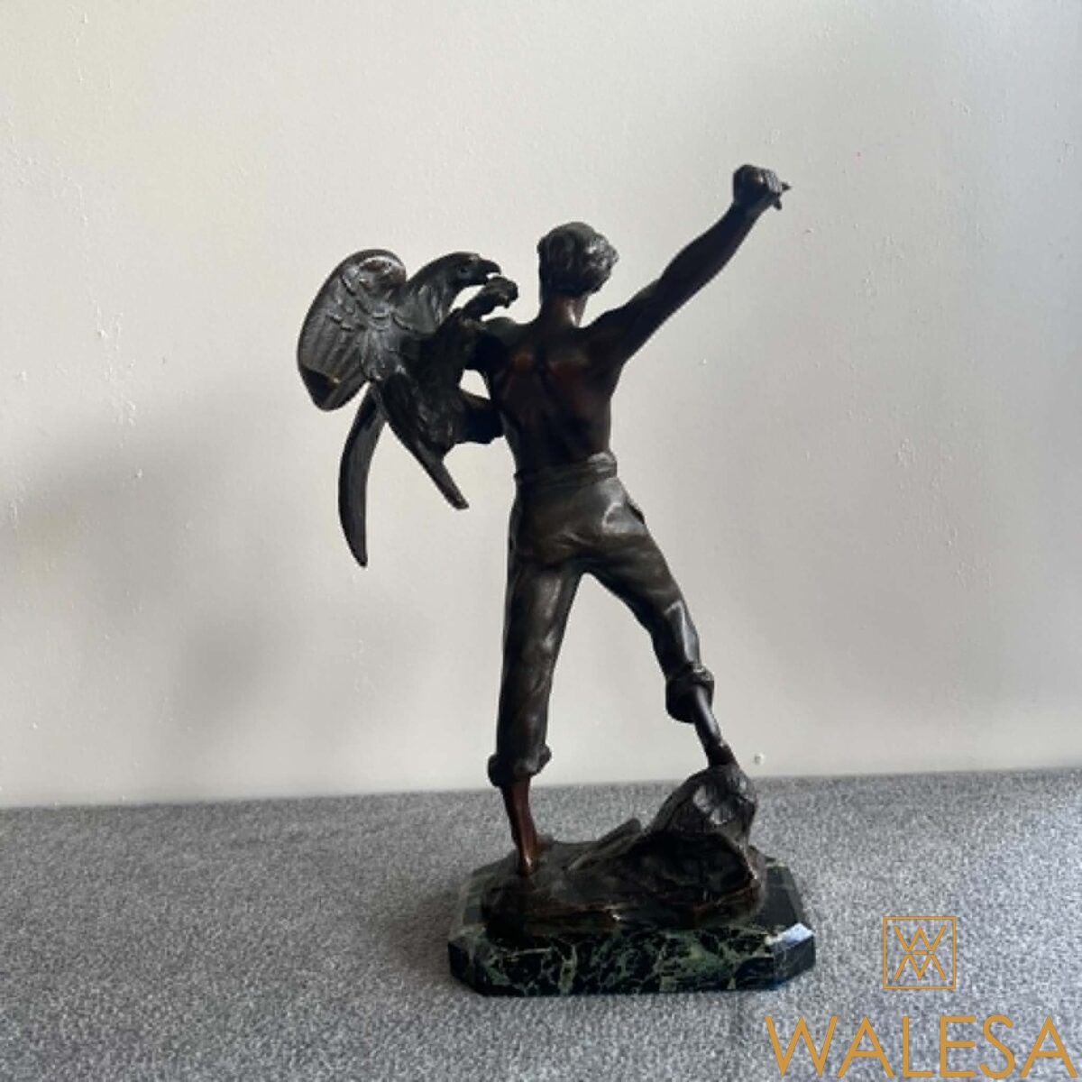 Charles LEMOINE bronze “L’Homme a l’Aigle” – Image 2