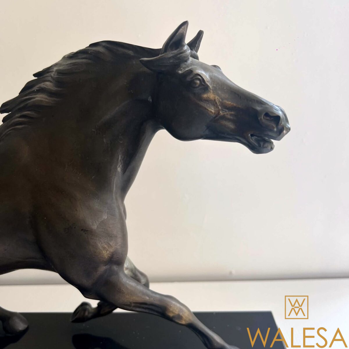Charles VALTON « Cheval au galop » en métal à patine bronze nuancée vert/gris. – Image 8