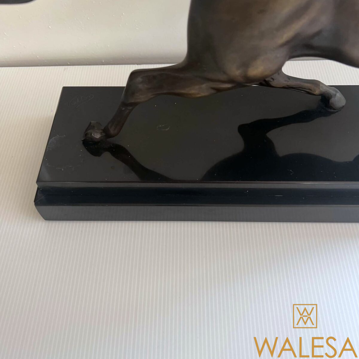 Charles VALTON « Cheval au galop » en métal à patine bronze nuancée vert/gris. – Image 10