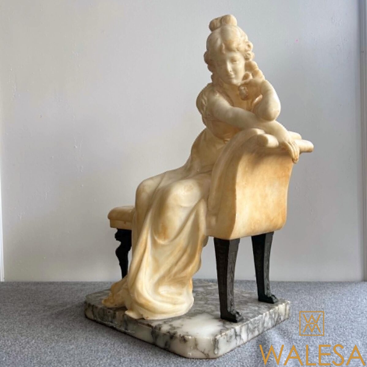 Guglielmo PUGI sculpture en albâtre bronze et marbre. – Image 3