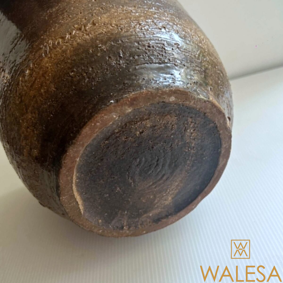 Jean MARAIS cache-pot en grès émaillé à texture rugueuse brune et marron – Image 10