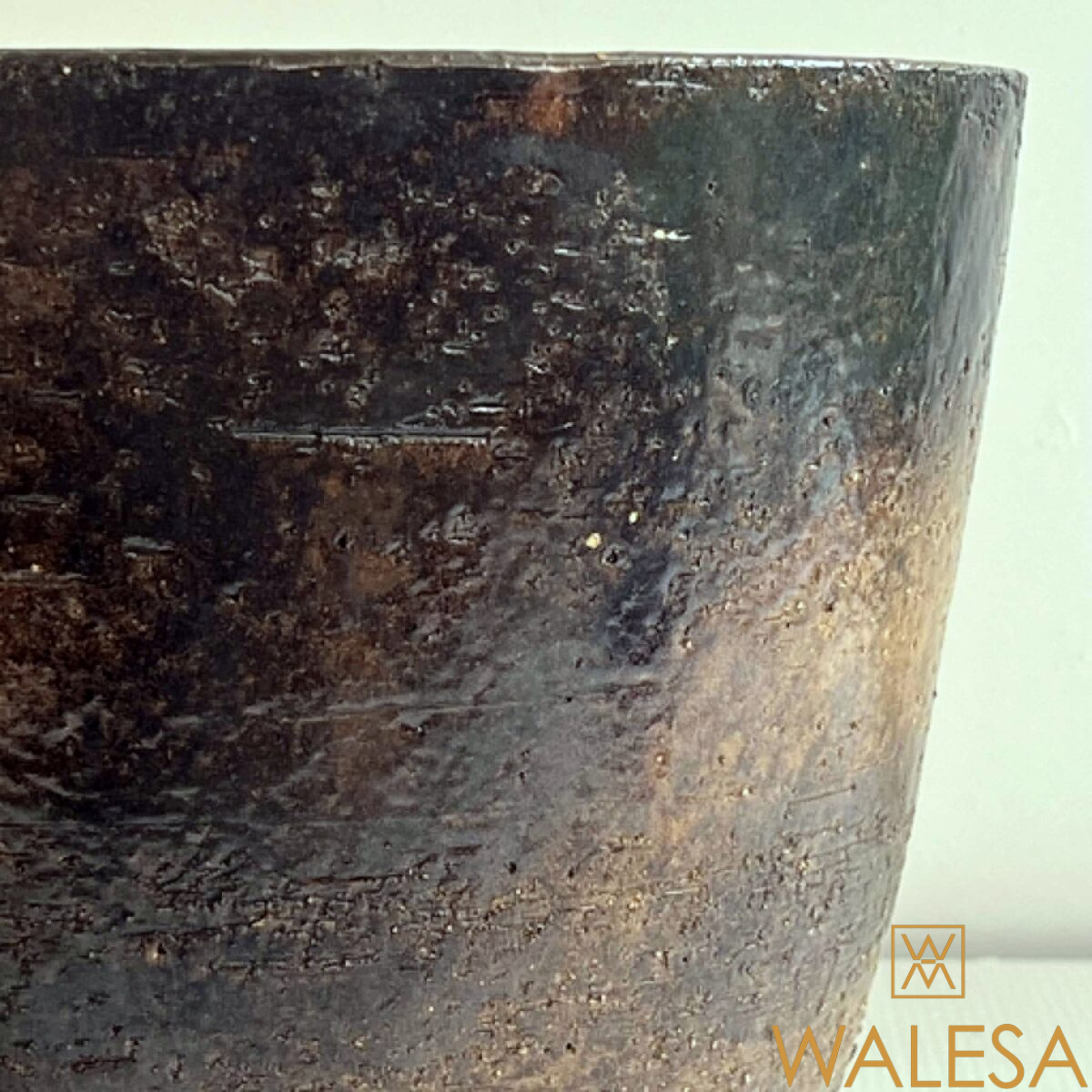 Jean MARAIS cache-pot en grès émaillé à texture rugueuse brune et marron – Image 4