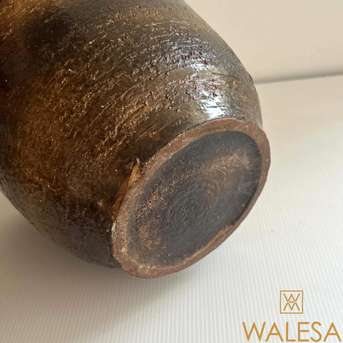 Jean MARAIS cache-pot en grès émaillé à texture rugueuse brune et marron – Image 7