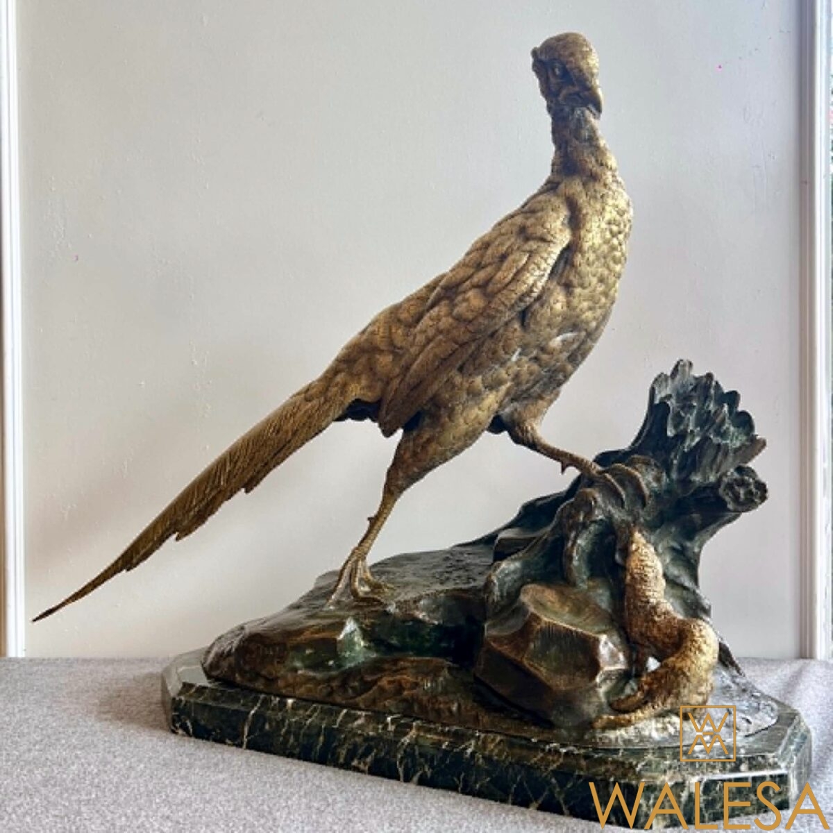 Jules MOIGNIEZ Bronze “Le faisan et la belette”