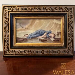 L. GUILLEMET “La mort de Virginie” Tableau plaque en porcelaine