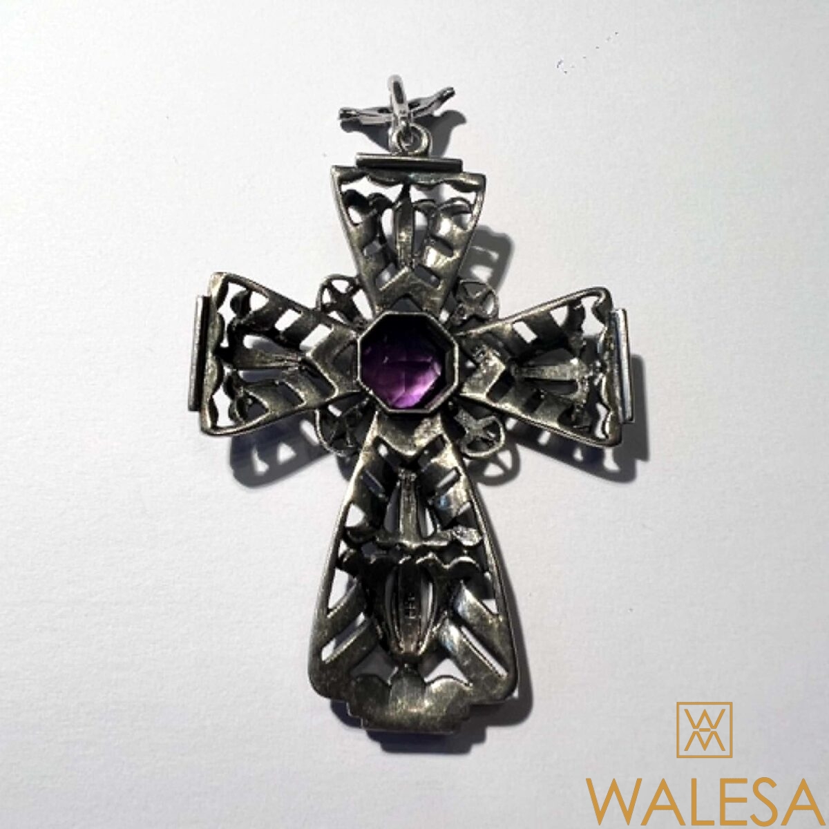 Pendentif Art Deco en argent 935 marcassites et améthyste – Image 5
