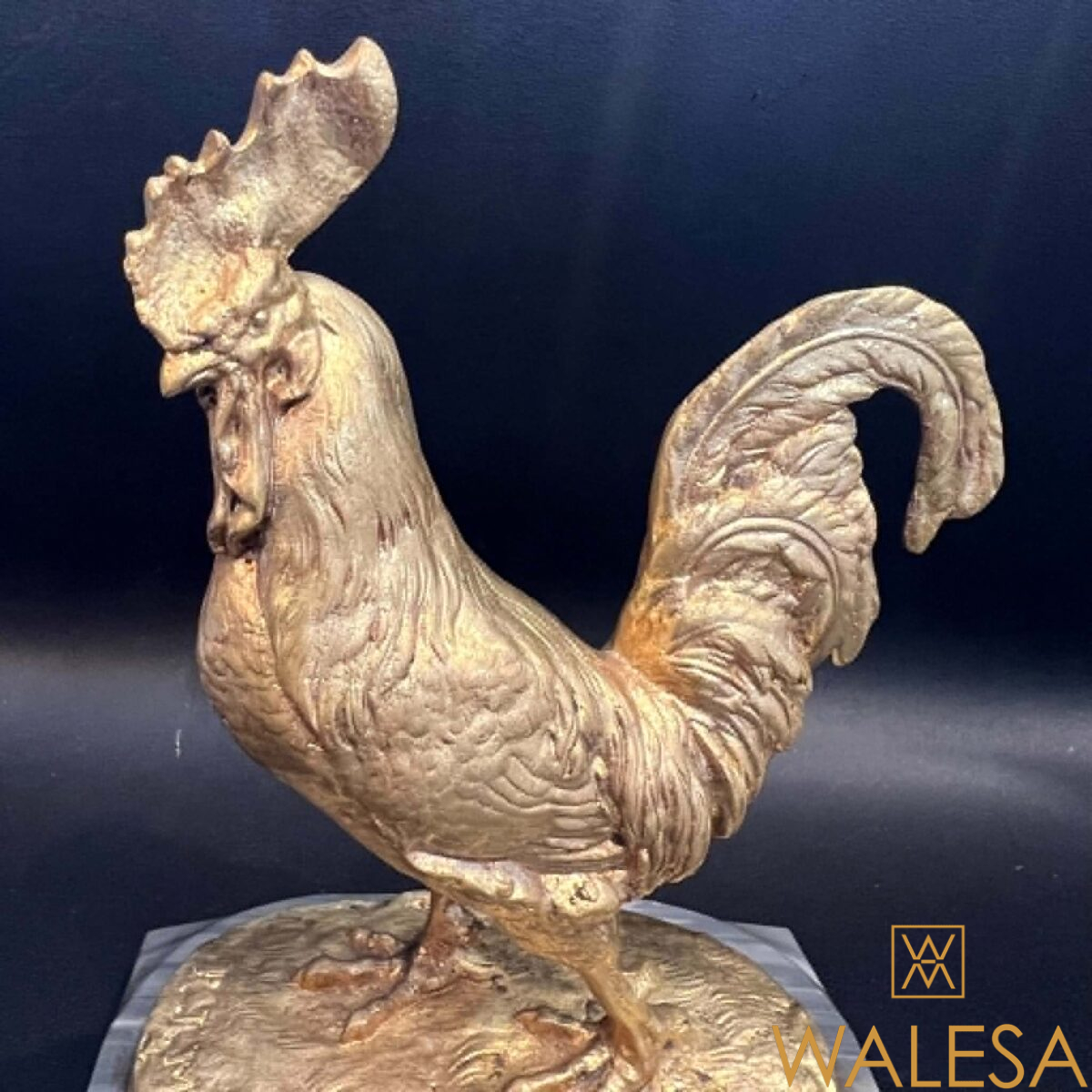 Pierre-Jules MÈNE « coq» en bronze à patine dorée – Image 4