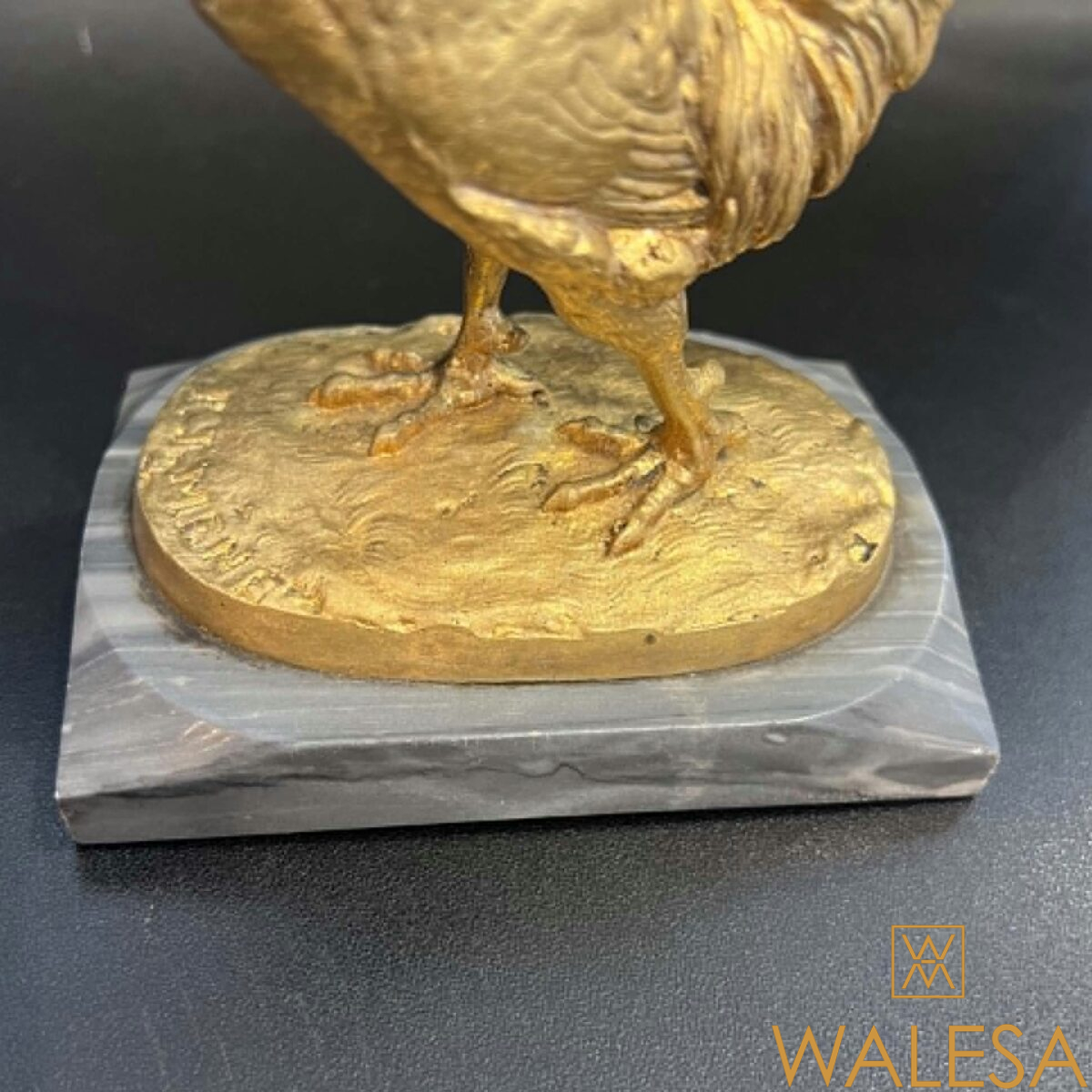 Pierre-Jules MÈNE « coq» en bronze à patine dorée – Image 5