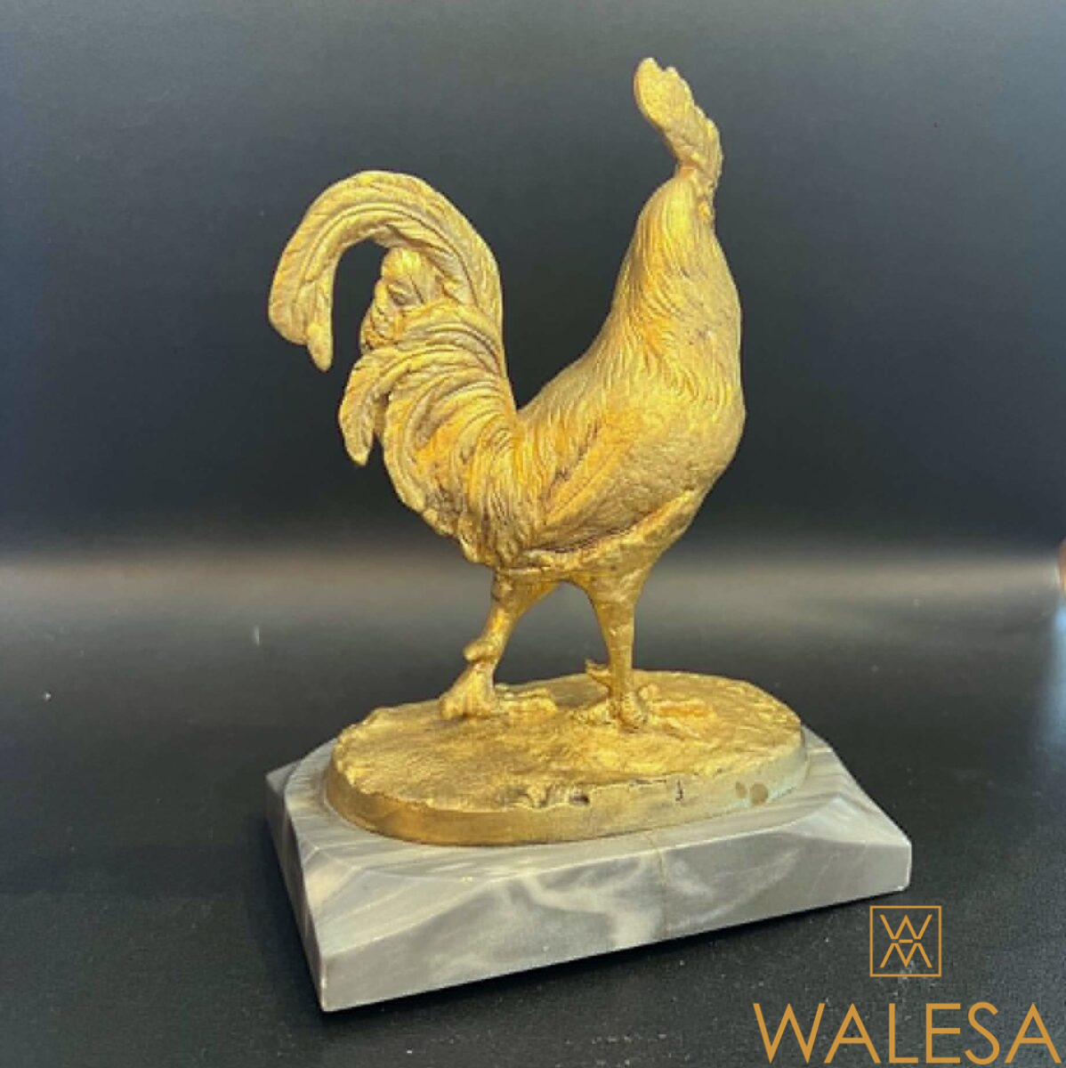 Pierre-Jules MÈNE « coq» en bronze à patine dorée – Image 2