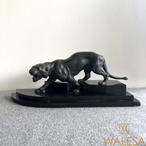 Thomas Cartier “Panthère rugissante” sculpture Art-Deco en régule