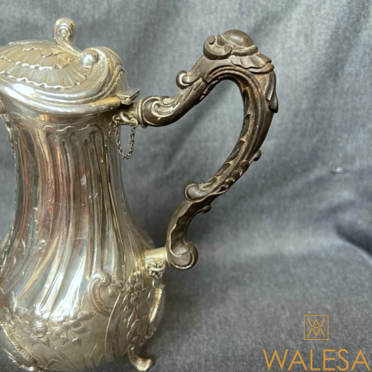 Verseuse en argent massif de style Louis XV rocaille Allemagne XIXe siècle – Image 7