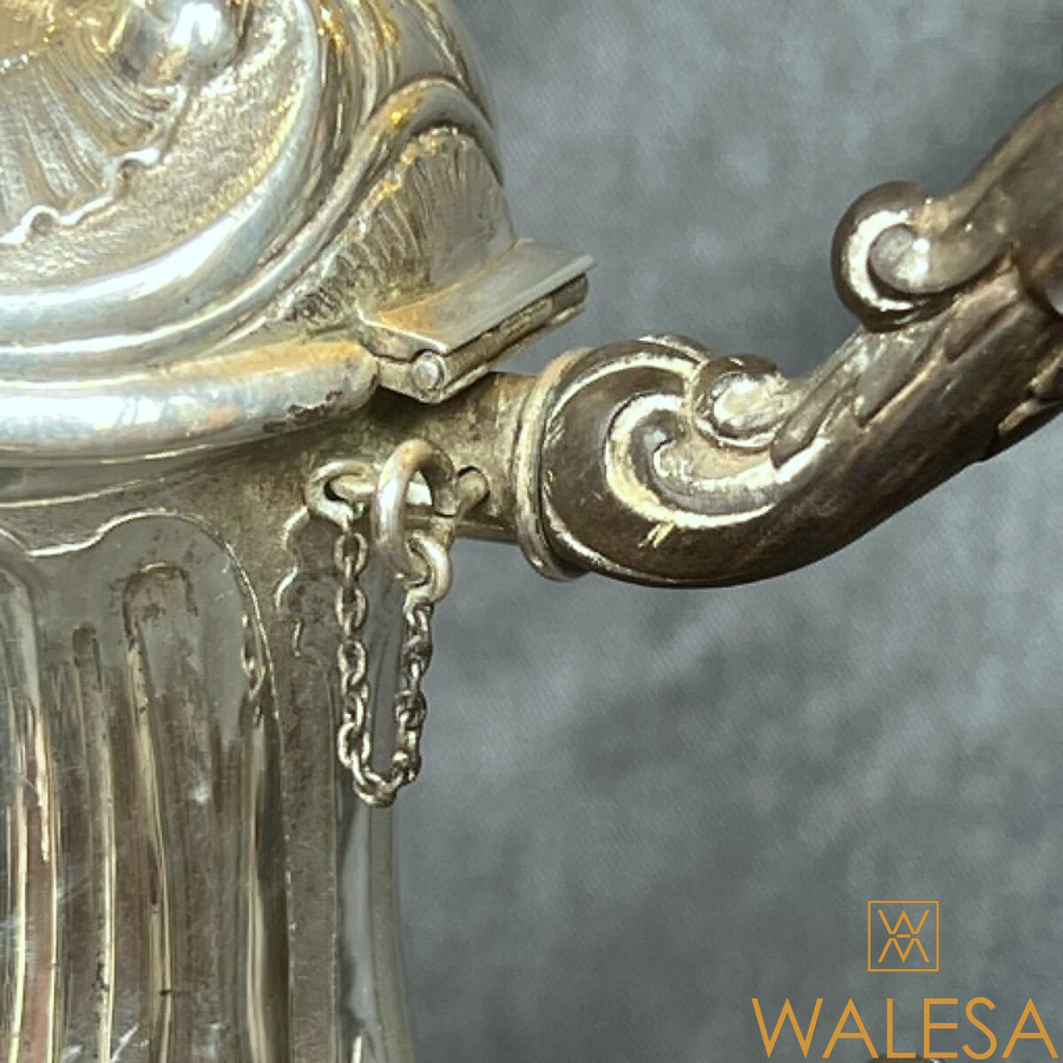 Verseuse en argent massif de style Louis XV rocaille Allemagne XIXe siècle – Image 8