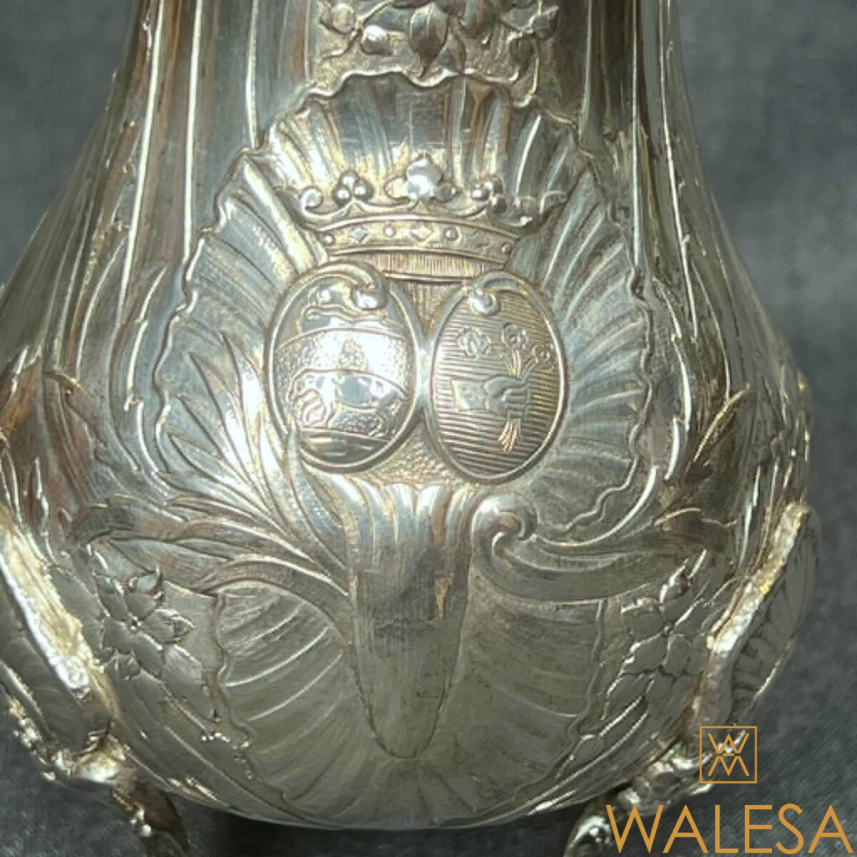 Verseuse en argent massif de style Louis XV rocaille Allemagne XIXe siècle – Image 3