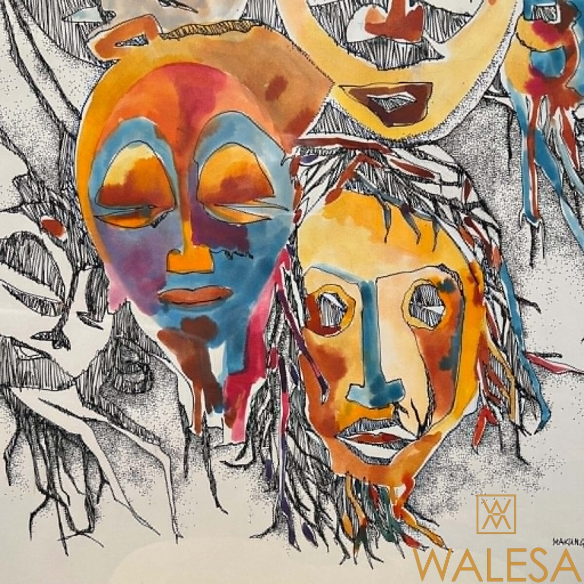 Felix MAKUNGU Ecole congolaise aquarelle – Image 2