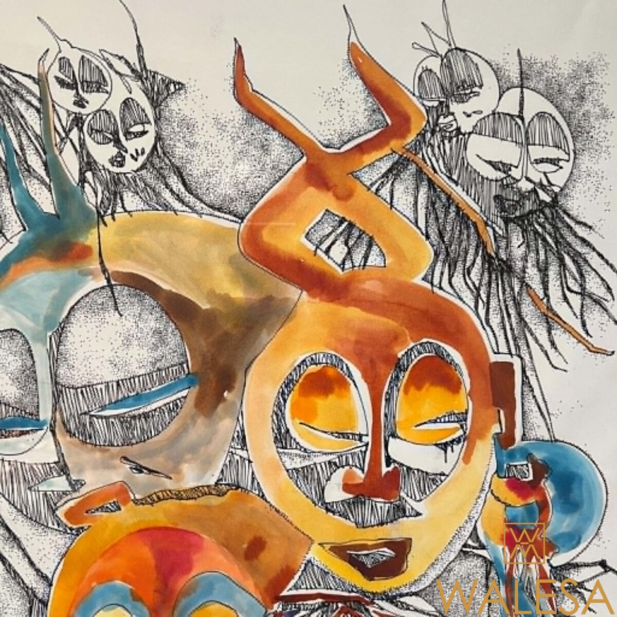 Felix MAKUNGU Ecole congolaise aquarelle – Image 3