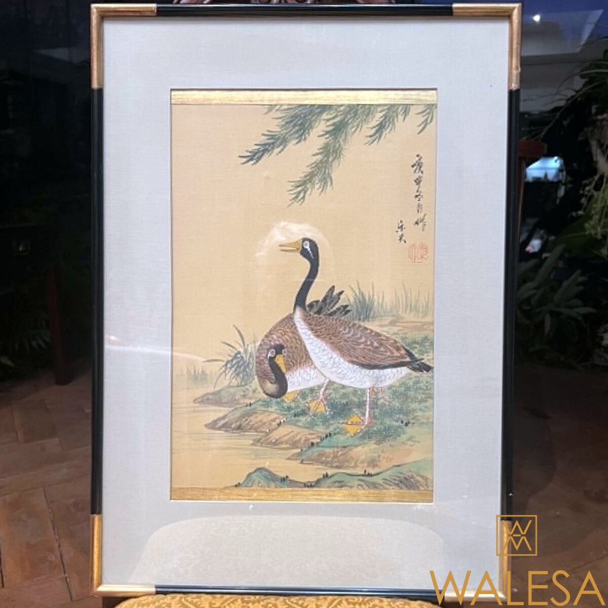Japon “Le Jardin des oies sauvages” peinture XXeme siècle