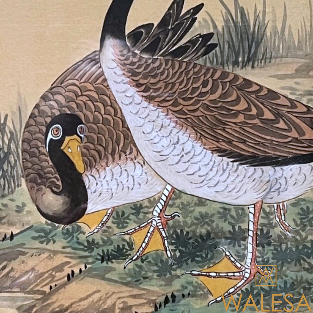 Japon “Le Jardin des oies sauvages” peinture XXeme siècle – Image 4