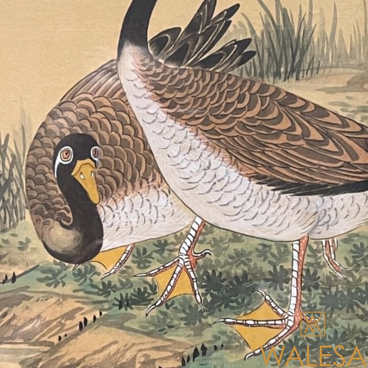 Japon “Le Jardin des oies sauvages” peinture XXeme siècle – Image 2