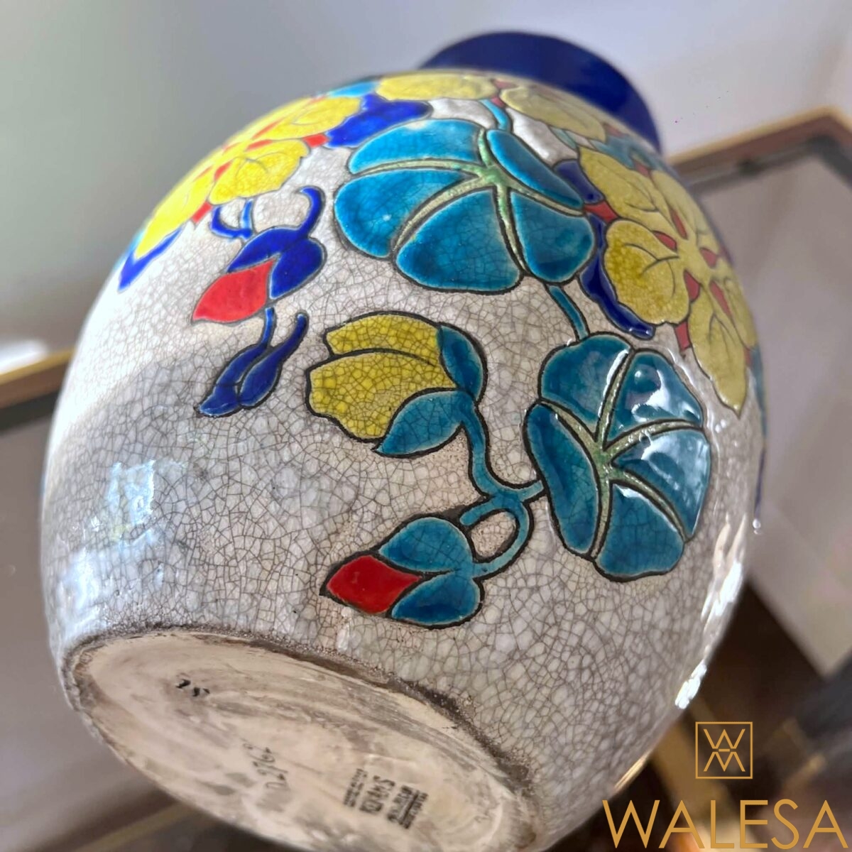 Charles CATTEAU Keramis Boch Frères La Louvière vase Art Deco décor floral – Image 4